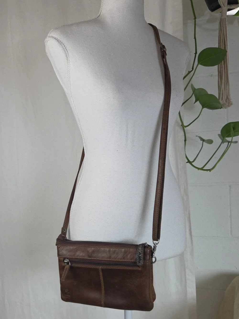 Adrian Klis Bison Leather Handcrafted Artisan Organizer Crossbody Bag